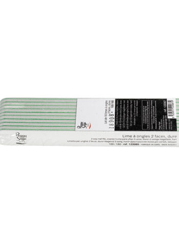 Lote 10 limas para uñas 2 caras 100/180, blanco