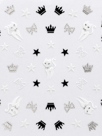Adornos adhesives para uñas Black & White