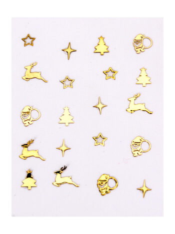 Adornos adhesives para uñas metallic Noel 2019