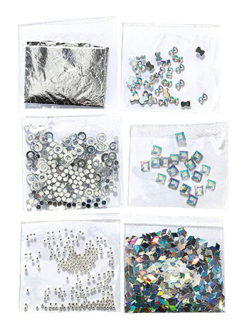 Mini kit nail art para uñas - argent