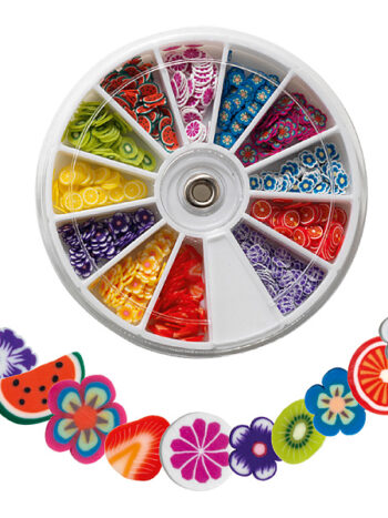 Carrusel para 600 adornos para uñas fruits&flowers