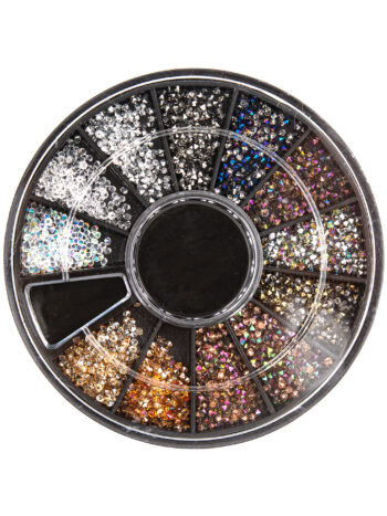 Caja redonda de strass para uñas - Micro diamond