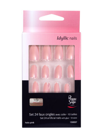 Set 24 uñas artificiales Idyllic nails Holo Pink