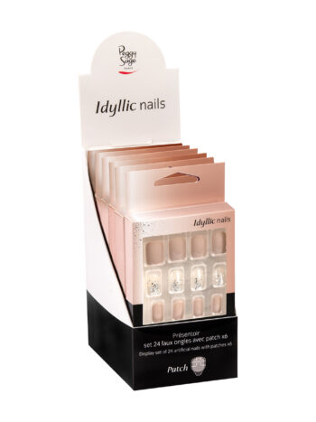 Expositor - Juego de 24 uñas artificiales con parche - nude sparkle x6