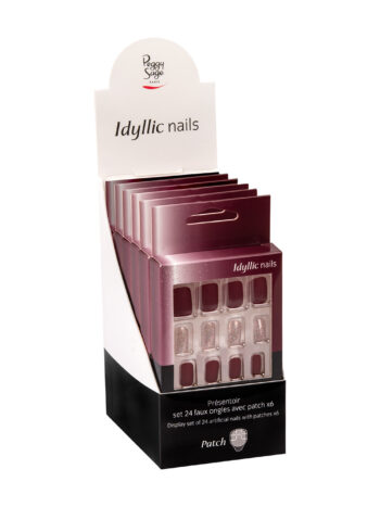 Expositor - Juego de 24 uñas artificiales con parche - intense reds  x6