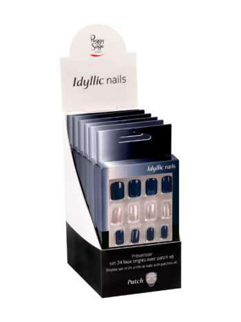 Expositor - Juego de 24 uñas artificiales con parche - deep blue x6